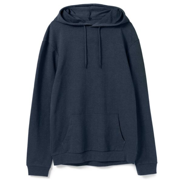 Толстовка с капюшоном унисекс Hoodie, синий меланж с логотипом СПб - фото № 1