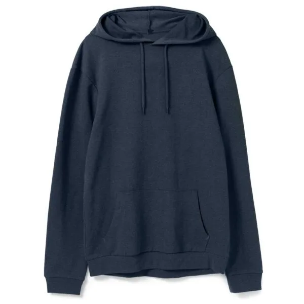 Толстовка с капюшоном унисекс Hoodie, синий меланж с логотипом СПб - фото № 1