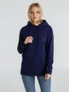 Толстовка с капюшоном унисекс Hoodie, темно-синяя с логотипом СПб - фото № 6