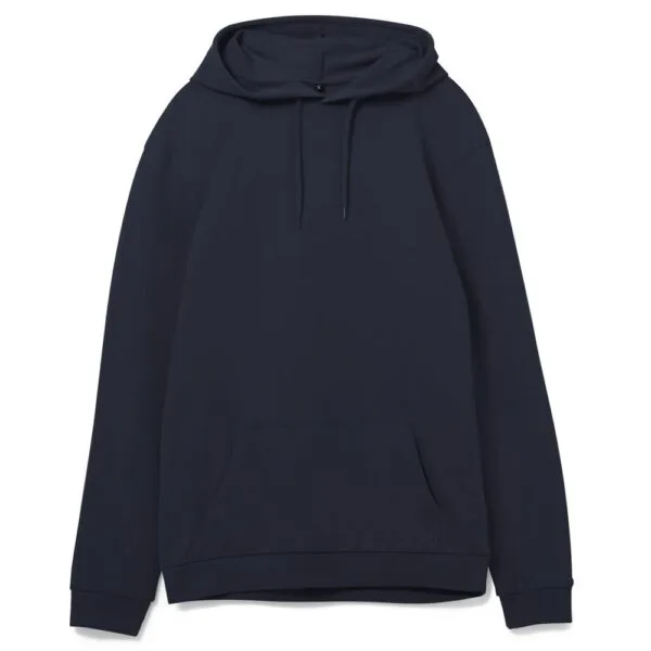 Толстовка с капюшоном унисекс Hoodie, темно-синяя с логотипом СПб - фото № 1