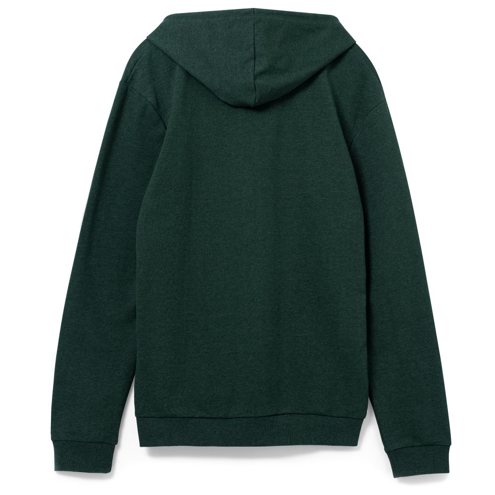Толстовка с капюшоном унисекс Hoodie, темно-зеленый меланж с логотипом СПб - фото № 2