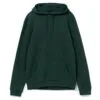 Толстовка с капюшоном унисекс Hoodie, темно-зеленый меланж с логотипом СПб - фото № 1