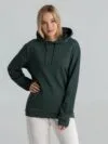 Толстовка с капюшоном унисекс Hoodie, темно-зеленый меланж с логотипом СПб - фото № 6