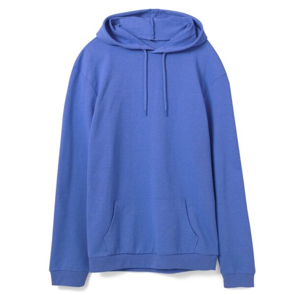 Толстовка с капюшоном унисекс Hoodie, ярко-синий меланж с логотипом СПб - фото № 1