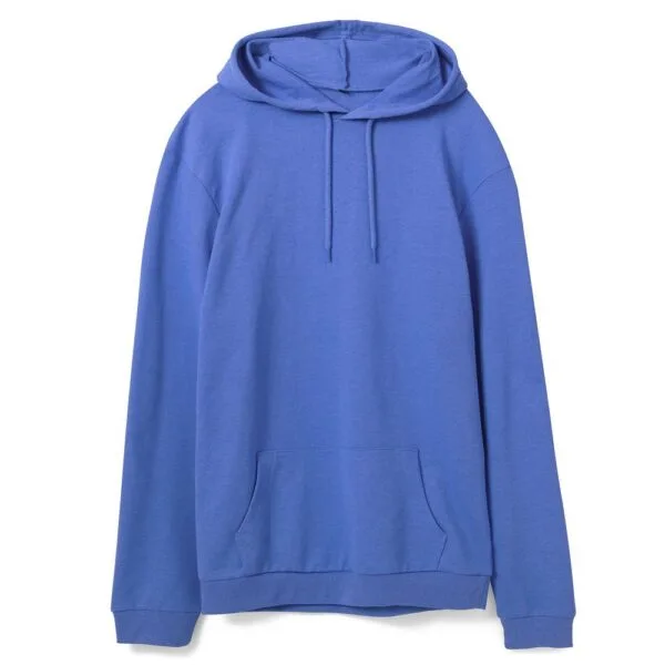 Толстовка с капюшоном унисекс Hoodie, ярко-синий меланж с логотипом СПб - фото № 1