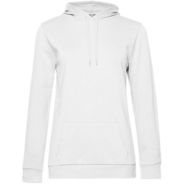 Толстовка с капюшоном женская Hoodie, белая с логотипом СПб - фото № 1