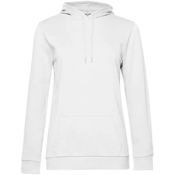 Толстовка с капюшоном женская Hoodie, белая с логотипом СПб - фото № 1