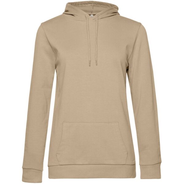 Толстовка с капюшоном женская Hoodie, бежевая с логотипом СПб - фото № 1