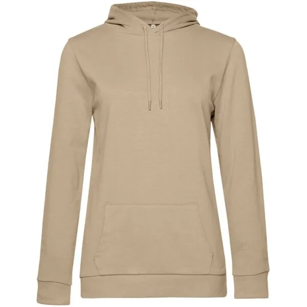 Толстовка с капюшоном женская Hoodie, бежевая с логотипом СПб - фото № 1