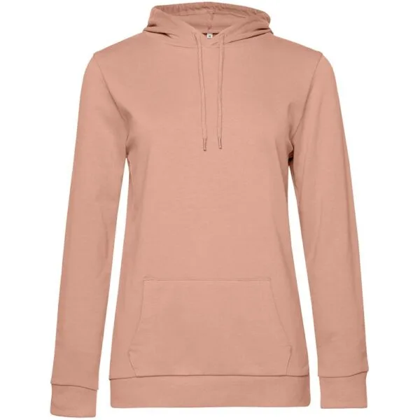 Толстовка с капюшоном женская Hoodie, бежевая (nude) с логотипом СПб - фото № 1