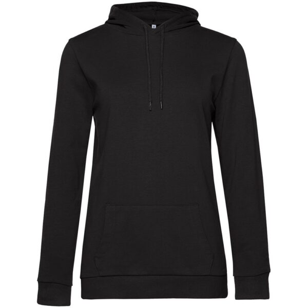 Толстовка с капюшоном женская Hoodie, черная с логотипом СПб - фото № 1