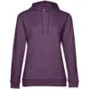 Толстовка с капюшоном женская Hoodie, фиолетовый меланж с логотипом СПб - фото № 1
