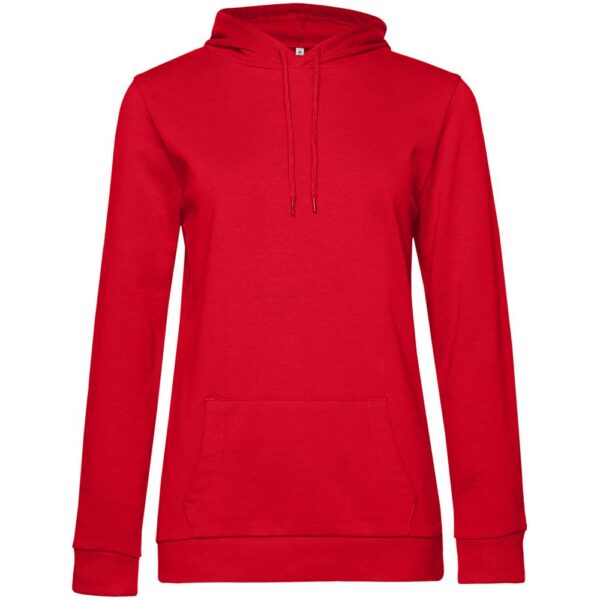 Толстовка с капюшоном женская Hoodie, красная с логотипом СПб - фото № 1
