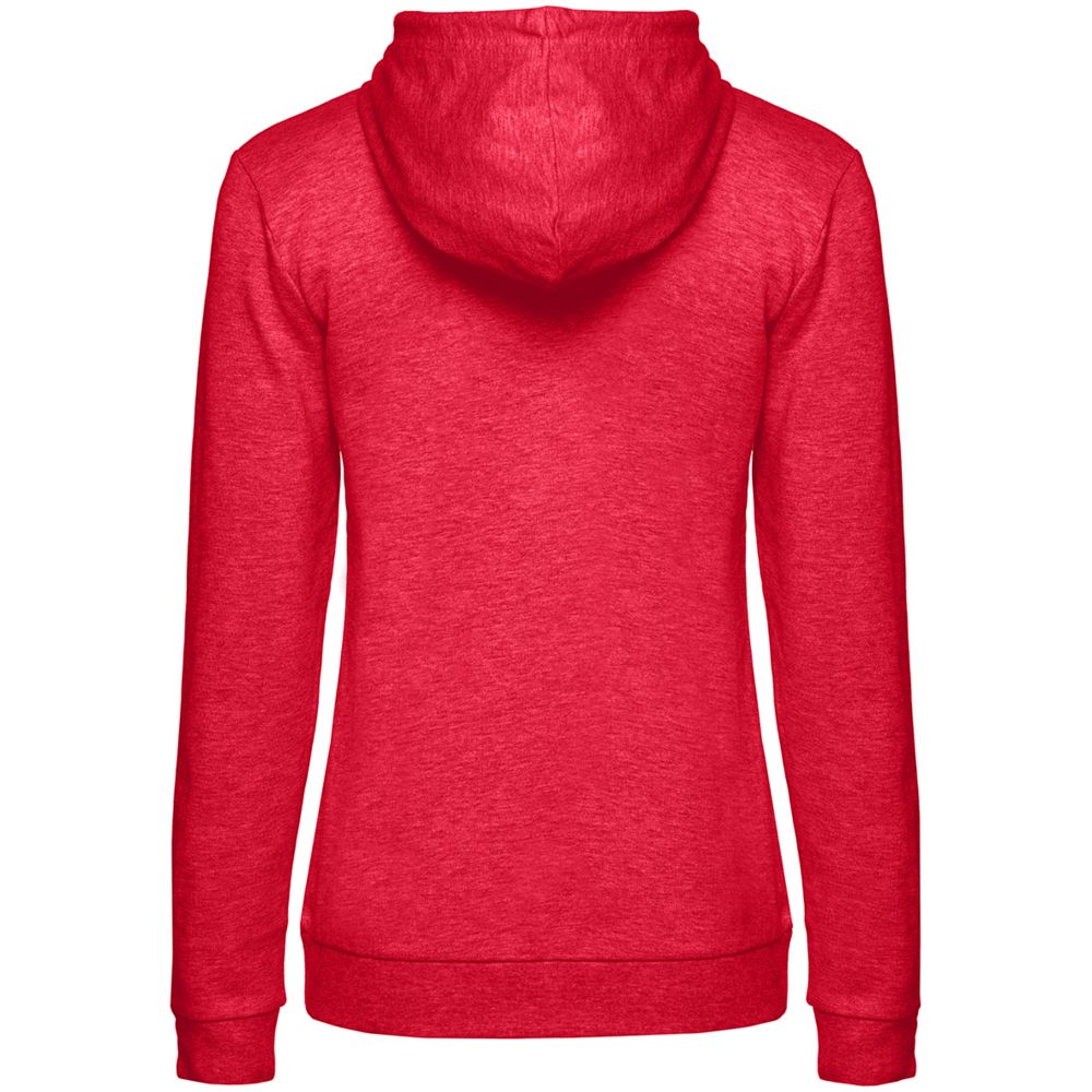 Толстовка с капюшоном женская Hoodie, красный меланж с логотипом СПб - фото № 2