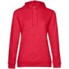 Толстовка с капюшоном женская Hoodie, красный меланж с логотипом СПб - фото № 1