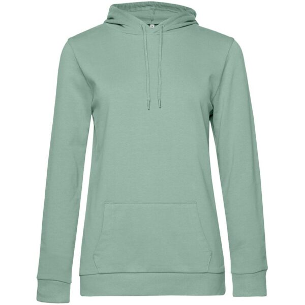 Толстовка с капюшоном женская Hoodie, серо-зеленая с логотипом СПб - фото № 1
