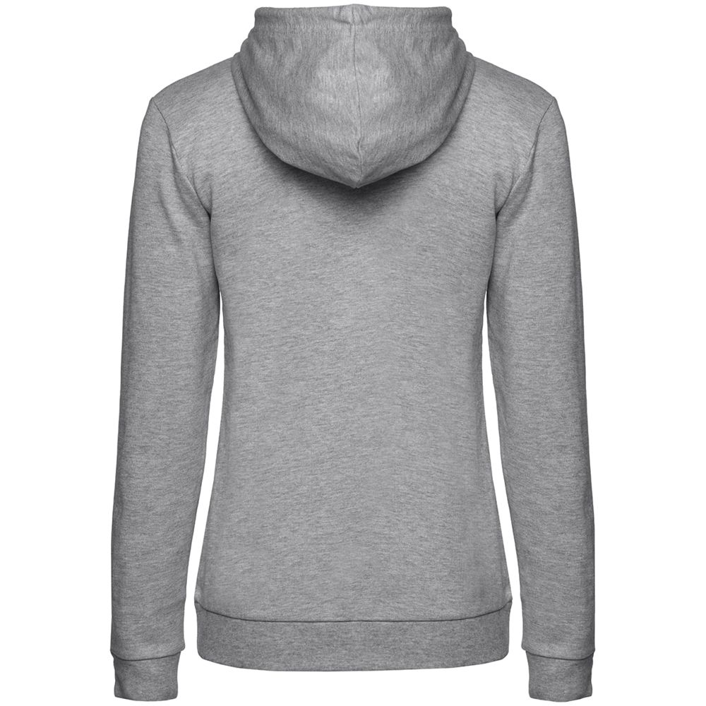 Толстовка с капюшоном женская Hoodie, серый меланж с логотипом СПб - фото № 2