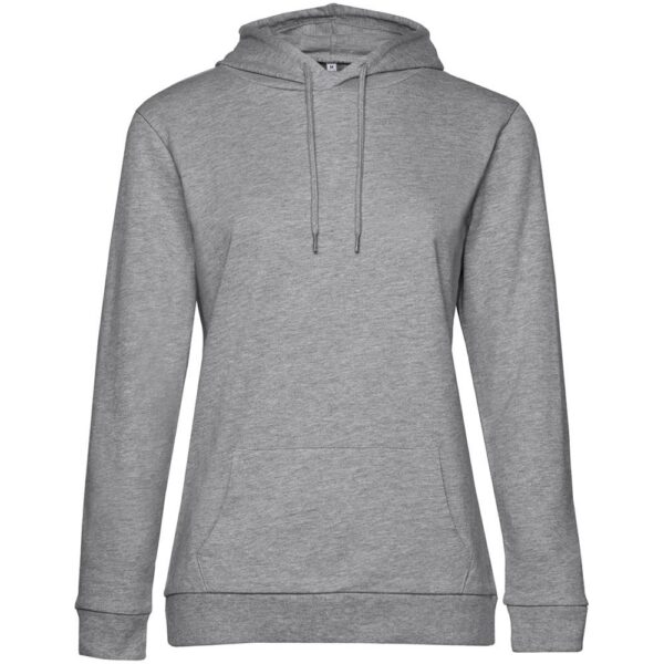 Толстовка с капюшоном женская Hoodie, серый меланж с логотипом СПб - фото № 1
