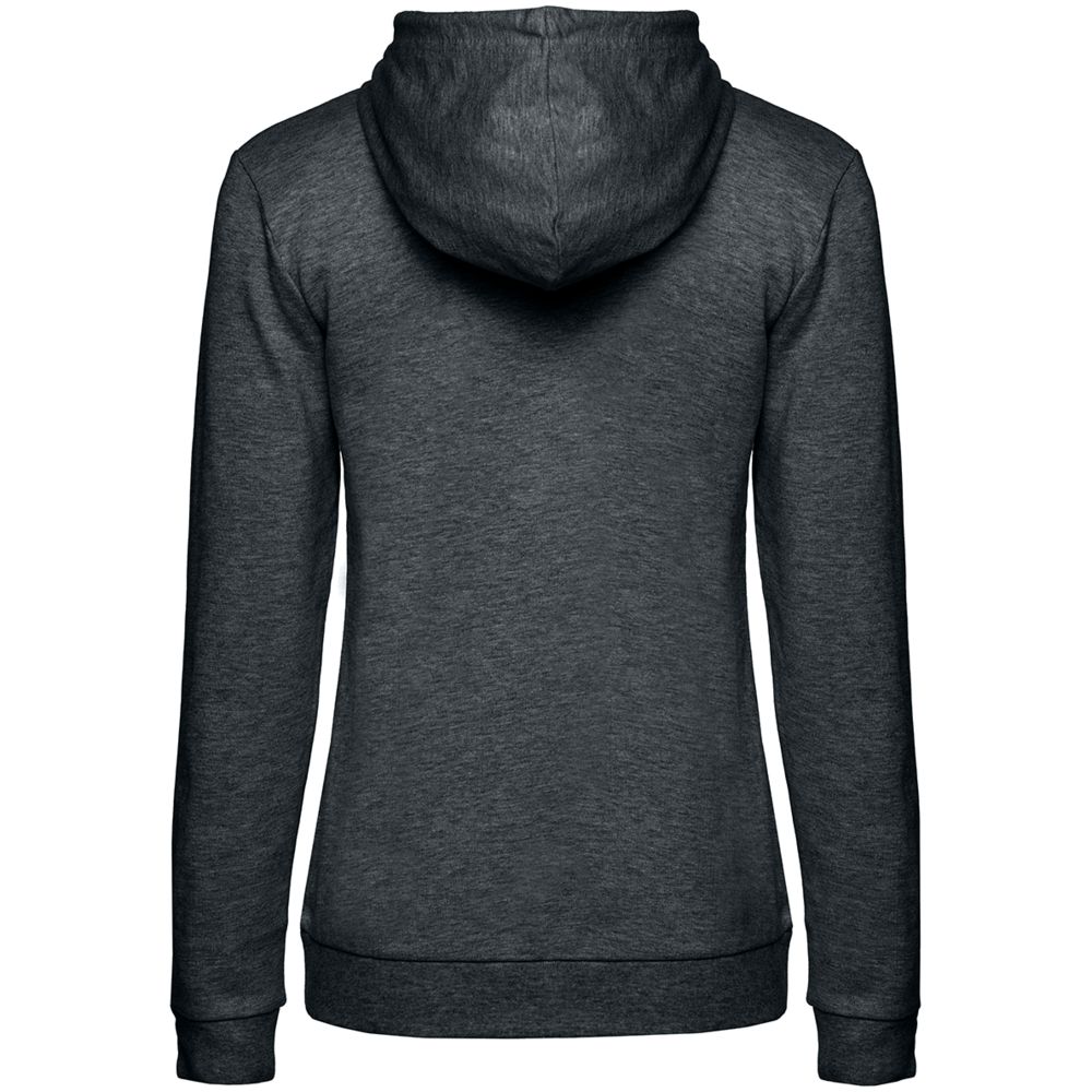Толстовка с капюшоном женская Hoodie, серый меланж (антрацит) с логотипом СПб - фото № 2