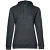 Толстовка с капюшоном женская Hoodie, серый меланж (антрацит) с логотипом СПб - фото № 1