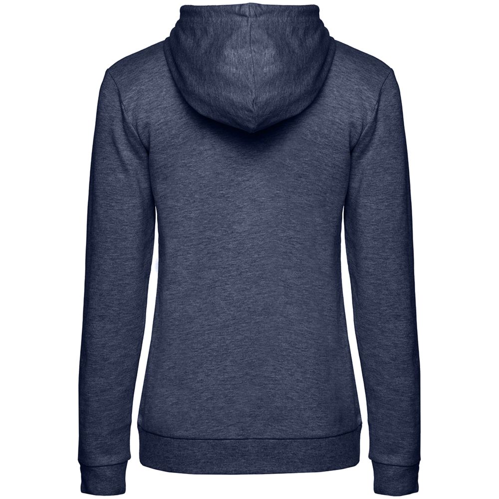 Толстовка с капюшоном женская Hoodie, синий меланж с логотипом СПб - фото № 2