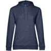 Толстовка с капюшоном женская Hoodie, синий меланж с логотипом СПб - фото № 1
