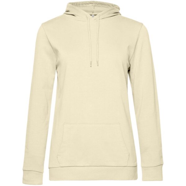 Толстовка с капюшоном женская Hoodie, светло-желтая с логотипом СПб - фото № 1