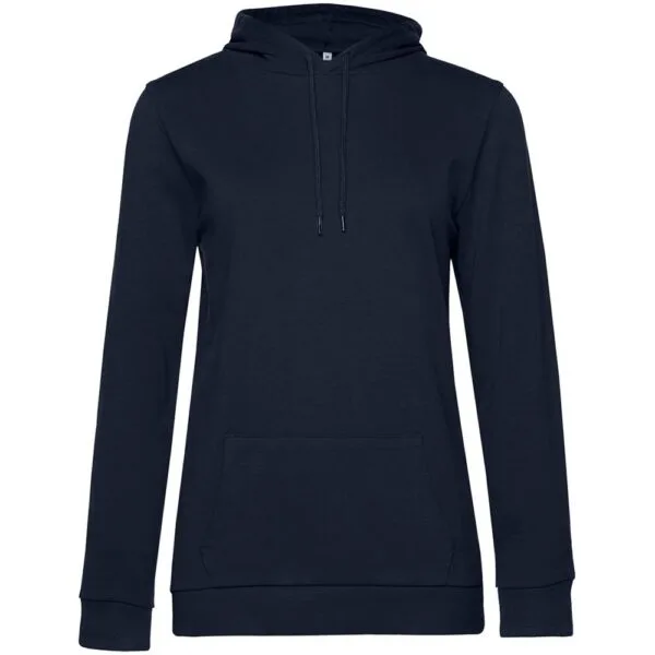 Толстовка с капюшоном женская Hoodie, темно-синяя с логотипом СПб - фото № 1