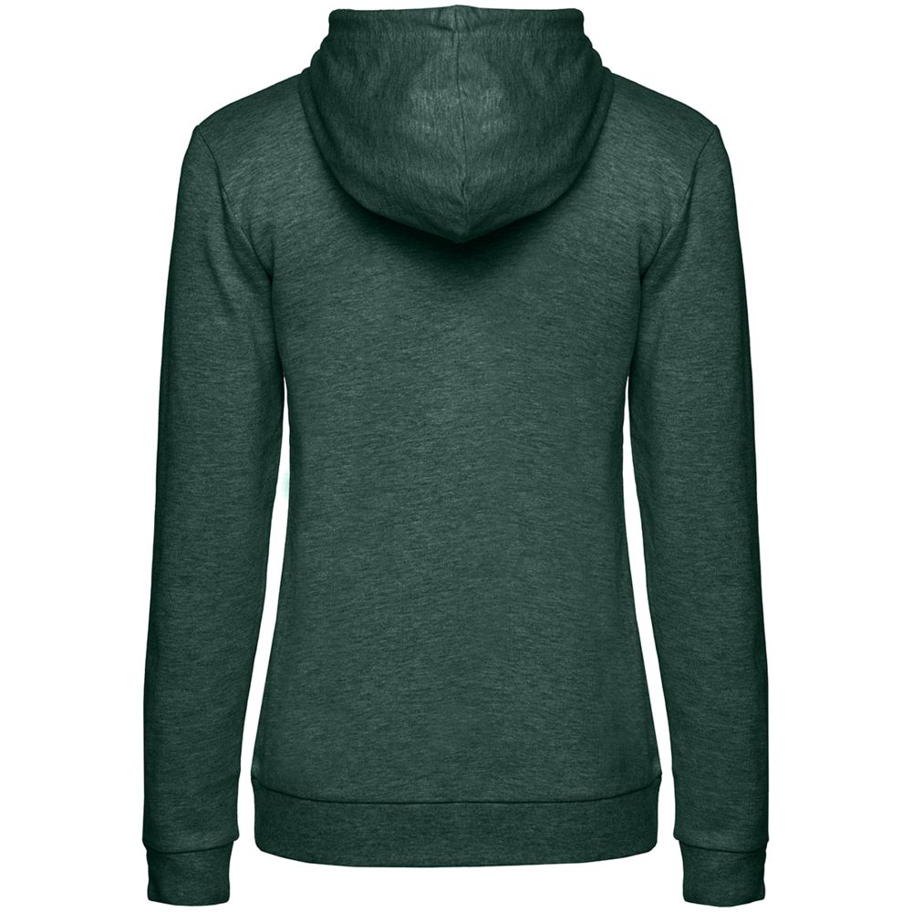 Толстовка с капюшоном женская Hoodie, темно-зеленый меланж с логотипом СПб - фото № 2