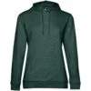 Толстовка с капюшоном женская Hoodie, темно-зеленый меланж с логотипом СПб - фото № 1