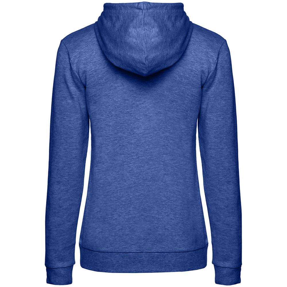 Толстовка с капюшоном женская Hoodie, ярко-синий меланж с логотипом СПб - фото № 2
