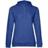 Толстовка с капюшоном женская Hoodie, ярко-синий меланж с логотипом СПб - фото № 1