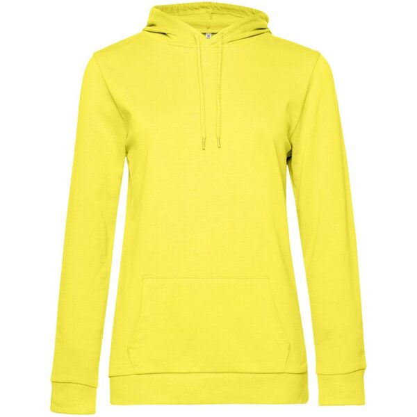 Толстовка с капюшоном женская Hoodie, желтая с логотипом СПб - фото № 1