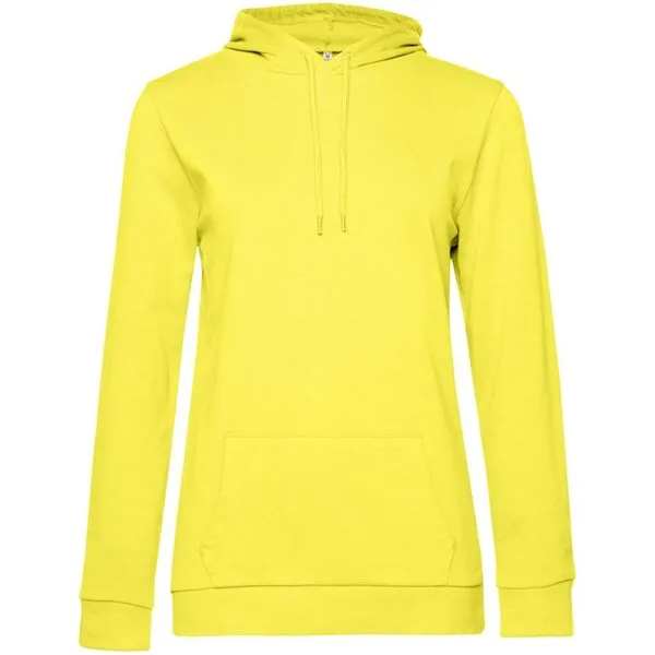 Толстовка с капюшоном женская Hoodie, желтая с логотипом СПб - фото № 1