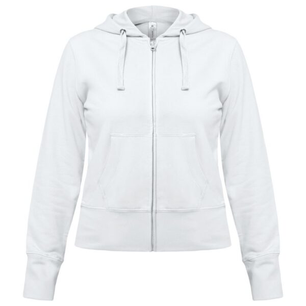 Толстовка женская Hooded Full Zip белая с логотипом СПб - фото № 1