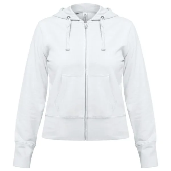 Толстовка женская Hooded Full Zip белая с логотипом СПб - фото № 1