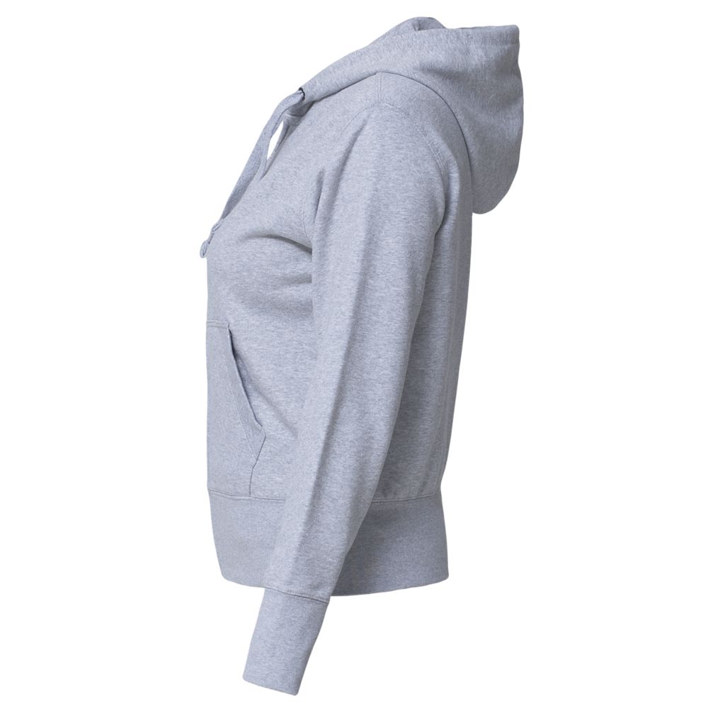 Толстовка женская Hooded Full Zip серый меланж с логотипом СПб - фото № 2