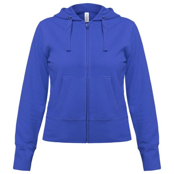 Толстовка женская Hooded Full Zip ярко-синяя с логотипом СПб - фото № 1