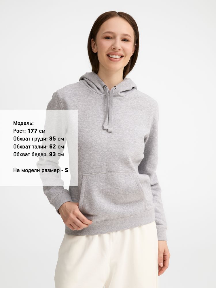 Толстовка женская Spencer Women, серый меланж с логотипом СПб - фото № 5