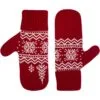 Варежки Elnik, красные с молочно-белым с логотипом СПб - фото № 2
