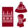 Варежки Elnik, красные с молочно-белым с логотипом СПб - фото № 3