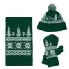 Варежки Elnik, зеленые с молочно-белым с логотипом СПб - фото № 3