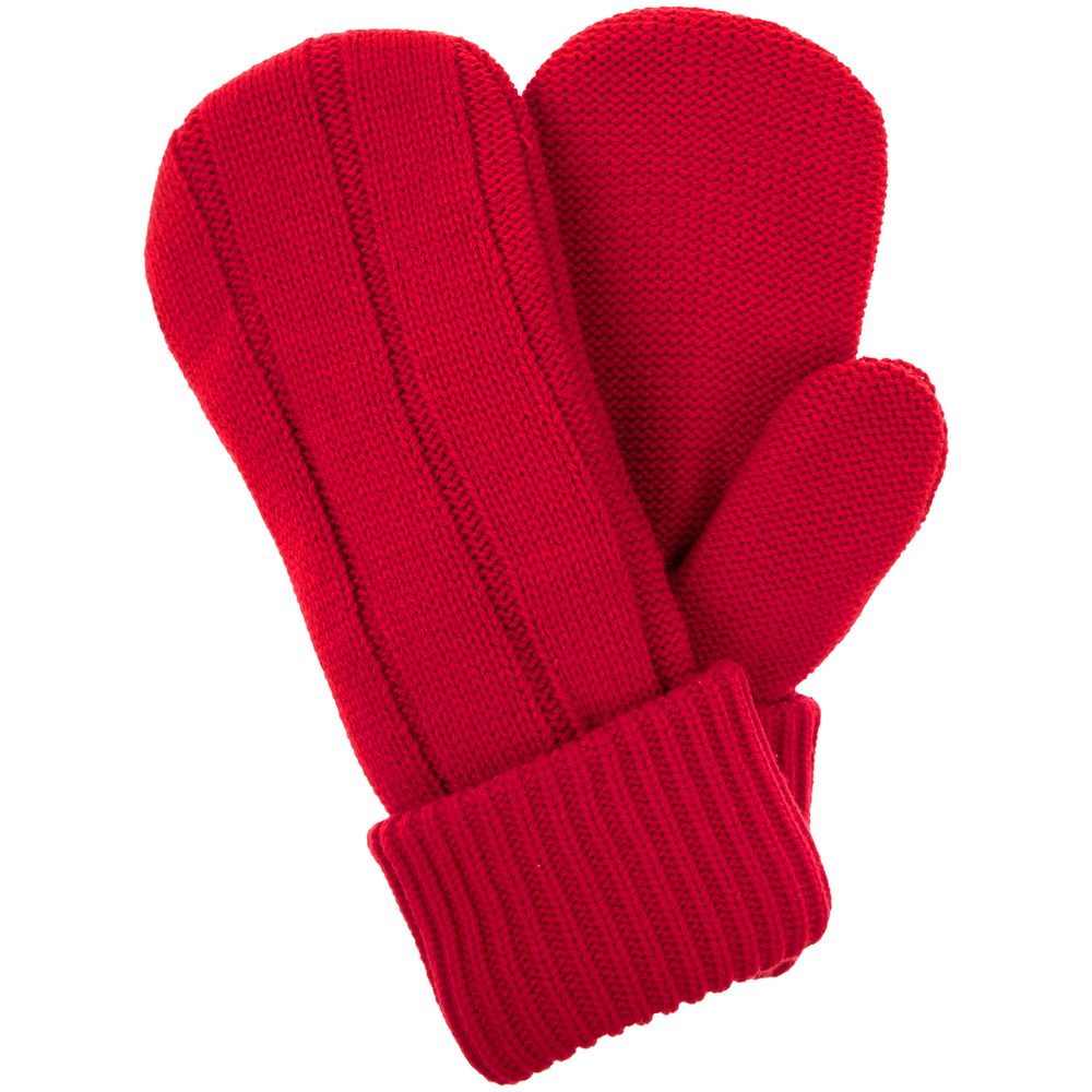 Варежки Knit Beat, красные с логотипом СПб - фото № 2