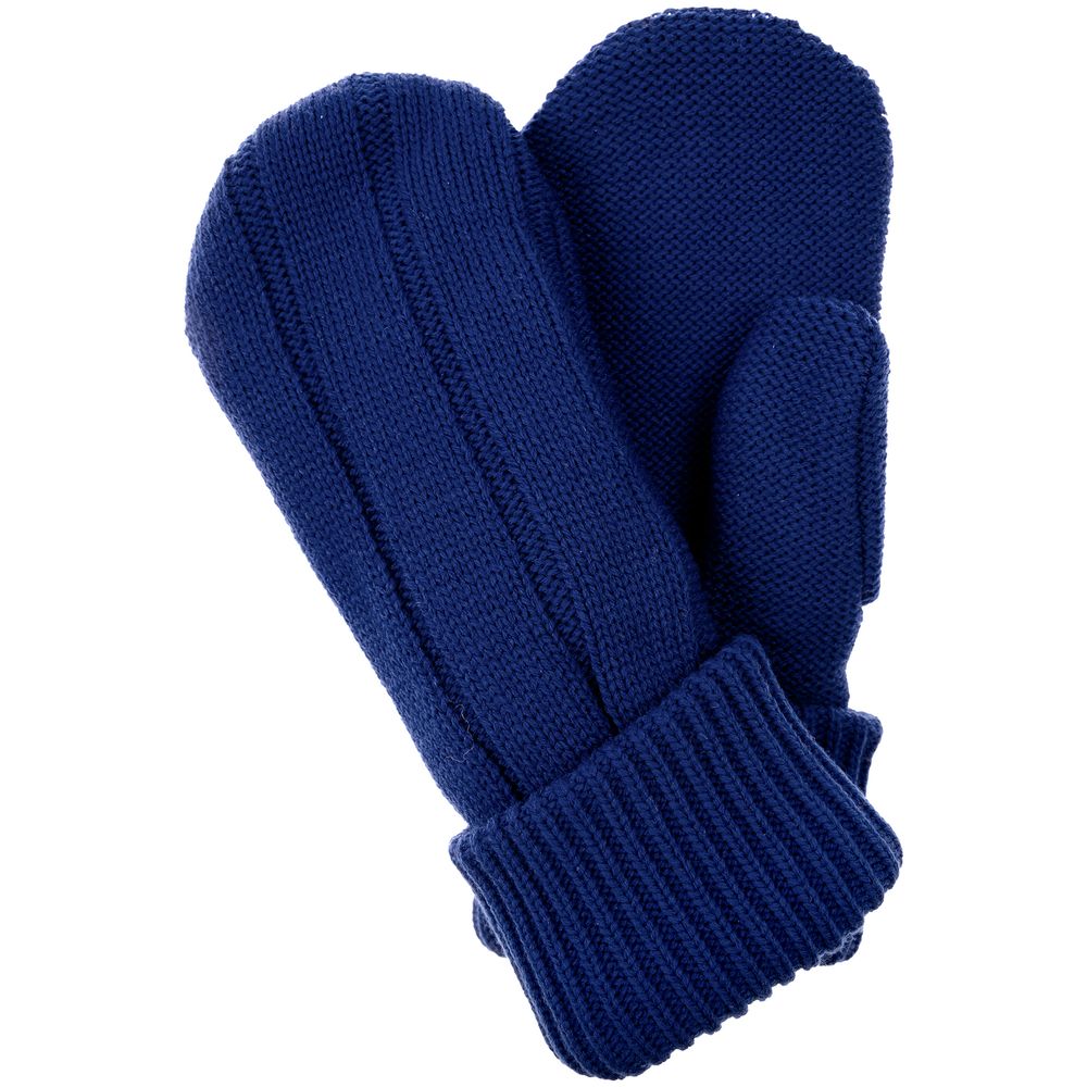 Варежки Knit Beat, темно-синие с логотипом СПб - фото № 2