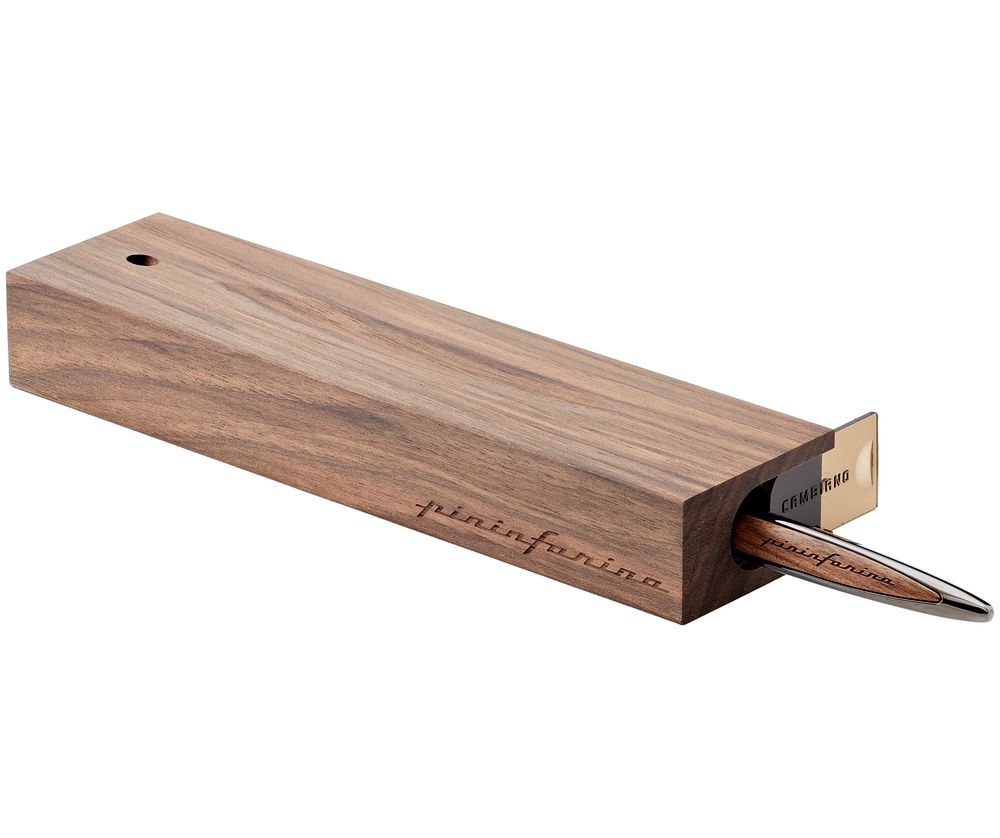 Вечная ручка Cambiano Glossy Black Walnut с логотипом СПб - фото № 4