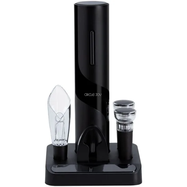 Винный набор Circle Joy Electric Wine Bottle Opener, черный с логотипом СПб - фото № 1