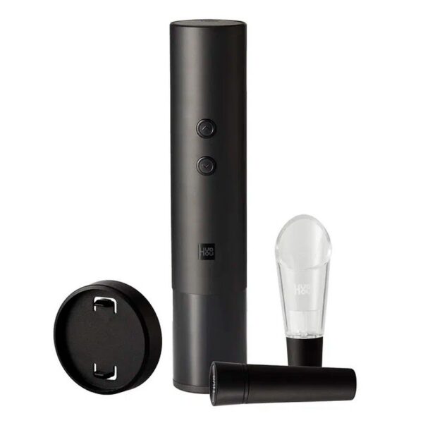 Винный набор HuoHou Electric Wine Bottle Opener 4 in 1, черный с логотипом СПб - фото № 1