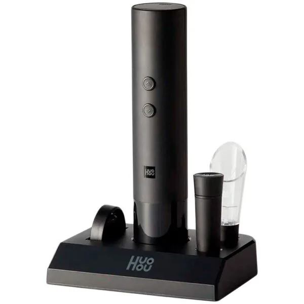 Винный набор HuoHou Electric Wine Bottle Opener 5 in 1, черный с логотипом СПб - фото № 1