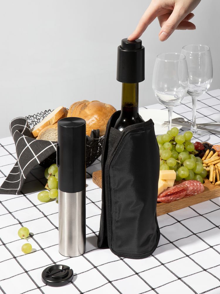 Винный набор Winetura, черный с логотипом СПб - фото № 4
