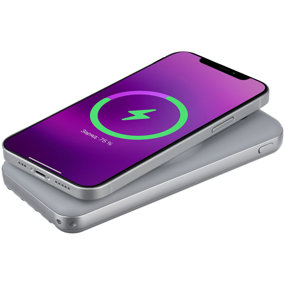 Внешний аккумулятор Omni Pro 10000 мАч, серый с логотипом СПб - фото № 6